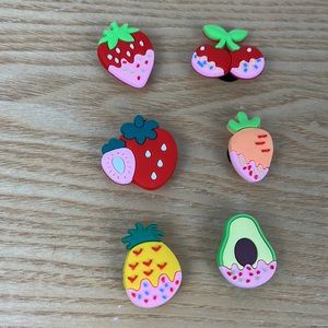 6 Sprinkle covered food, croc charms.